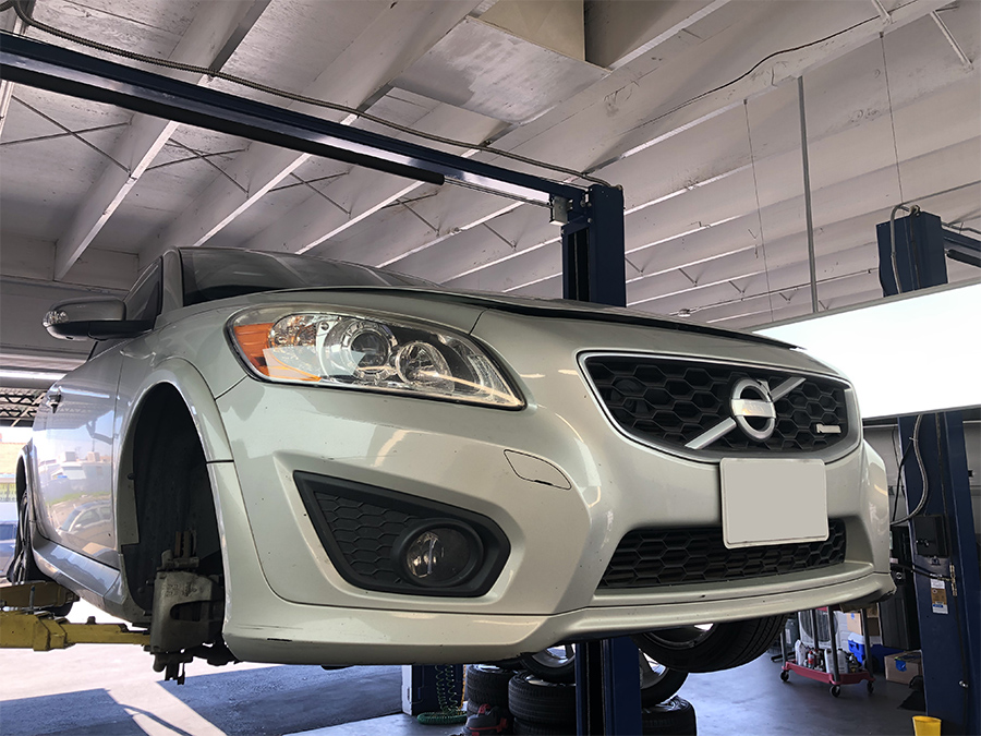 Volvo being serviced